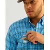 image:imageHUK  Mens Tide Point Pattern Short Sleeve Shirt Fishing Button DownMarolina Blue
