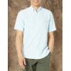 image:imageHUK  Mens Tide Point Pattern Short Sleeve Shirt Fishing Button DownMini Check  Crystal Blue