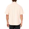 image:imageHUK  Mens Tide Point Pattern Short Sleeve Shirt Fishing Button DownMini Check  Peach Nectar