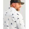 image:imageHUK  Mens Tide Point Pattern Short Sleeve Shirt Fishing Button DownWhite