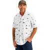 image:imageHUK  Mens Tide Point Pattern Short Sleeve Shirt Fishing Button DownWhite