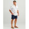 image:imageHUK  Mens Tide Point Pattern Short Sleeve Shirt Fishing Button DownWhite
