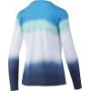 image:imageHUK Womens Pursuit Long Sleeve ShirtPerformance Shirt  Sun ProtectionFlare Fade  Malibu Blue