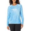 image:imageHUK Womens Pursuit Pattern Long Sleeve Shirt Fishing Shirt for WomenBrackish Rock  Azure Blue