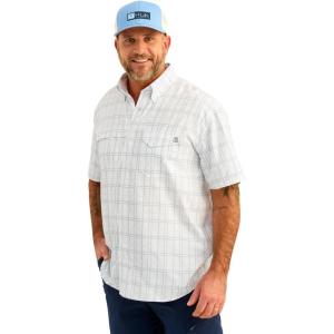image:imageHUK  Mens Tide Point Pattern Short Sleeve Shirt Fishing Button DownWindsurfer