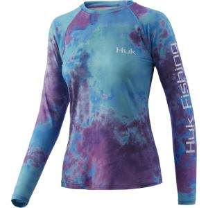 image:imageHUK Mens Pursuit Long Sleeve ShirtPerformance Shirt  Sun ProtectionBlue Radiance