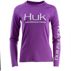 image:imageHUK Mens Pursuit Long Sleeve ShirtPerformance Shirt  Sun ProtectionDahlia