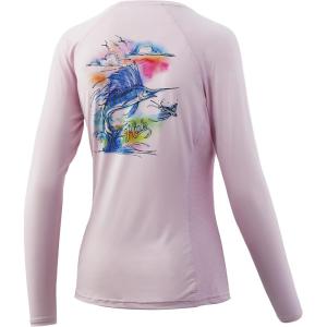 image:imageHUK Mens Pursuit Long Sleeve ShirtPerformance Shirt  Sun ProtectionSailfish  Pink Lady