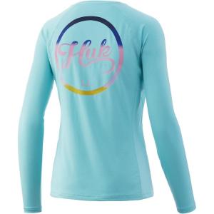 image:imageHUK Mens Pursuit Long Sleeve ShirtPerformance Shirt  Sun ProtectionScript  Blue Radiance