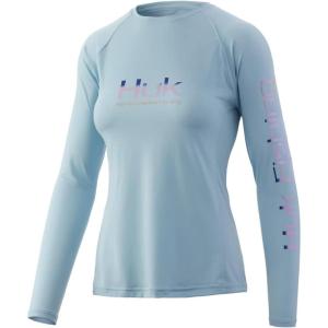 image:imageHUK Mens Pursuit Long Sleeve ShirtPerformance Shirt  Sun ProtectionScript  Ice Blue