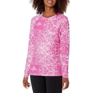 image:imageHUK Mens Pursuit Long Sleeve ShirtPerformance Shirt  Sun ProtectionTurtlegrass  Salmon Pink