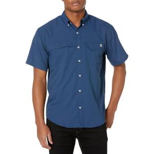 image:imageHUK Mens Tide Point Short Sleeve Shirt  Performance Button DownSargasso Sea