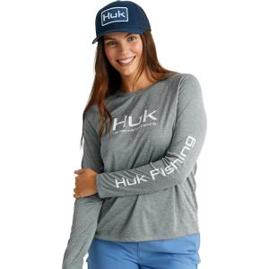 image:imageHUK Womens Pursuit Heather Crew Sleeve Shirt Performance ShirtNight Owl