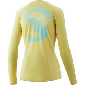 image:imageHUK Womens Pursuit Long Sleeve ShirtPerformance Shirt  Sun ProtectionVintage Red Fish  Canary