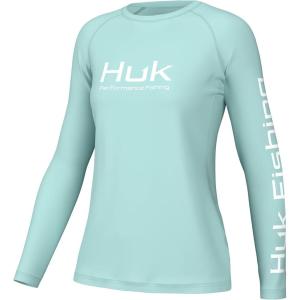 image:imageHUK Womens Pursuit Pattern Long Sleeve Shirt Fishing Shirt for WomenEggshell Blue