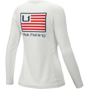 image:imageHUK Womens Pursuit Pattern Long Sleeve Shirt Fishing Shirt for WomenHuk  Bars  White