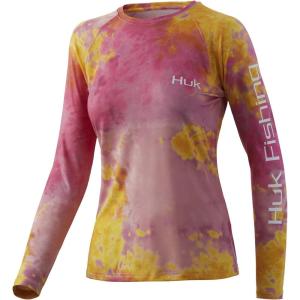 image:imageHUK Womens Pursuit Pattern Long Sleeve Shirt Fishing Shirt for WomenPink Lady
