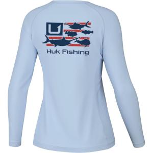 image:imageHUK Womens Pursuit Pattern Long Sleeve Shirt Fishing Shirt for WomenTrophy Flag  Ice Water