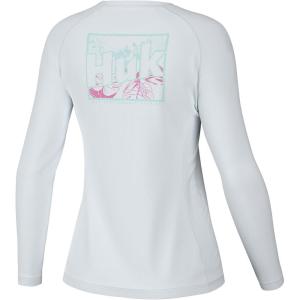 image:imageHUK Womens Pursuit Pattern Long Sleeve Shirt Fishing Shirt for WomenTropic  White