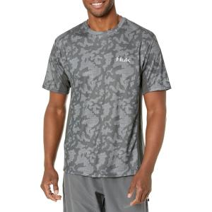 image:imageHUK Mens Icon X Camo Shirt  ShortSleeve Performance Fishing ShirtRunning Lakes Volcanic Ash