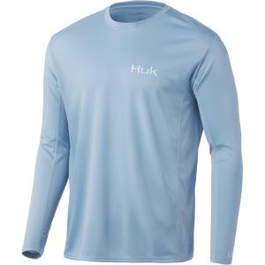 image:imageHUK Mens Icon X Long Sleeve ShirtFishing Shirt with Sun ProtectionBlue Fog