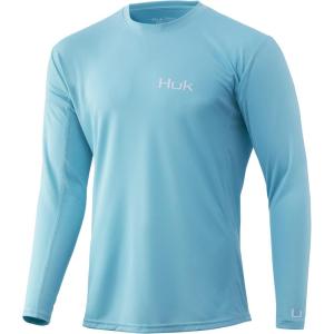 image:imageHUK Mens Icon X Long Sleeve ShirtFishing Shirt with Sun ProtectionBlue Radiance