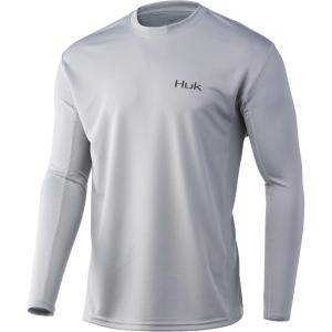 image:imageHUK Mens Icon X Long Sleeve ShirtFishing Shirt with Sun ProtectionOvercast Grey