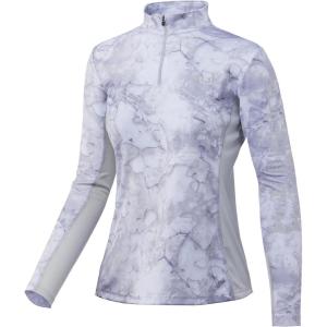 image:imageHUK Womens Icon 14 Zip Long Sleeve Fishing Shirt with Sun ProtectionMossy Oak Drift