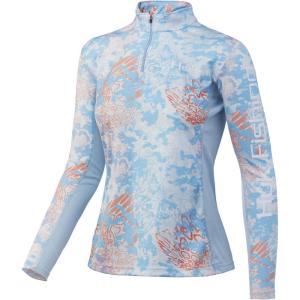 image:imageHUK Womens Icon 14 Zip Long Sleeve Fishing Shirt with Sun ProtectionTide Change  Horizon