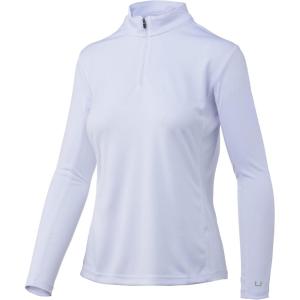 image:imageHUK Womens Icon 14 Zip Long Sleeve Fishing Shirt with Sun ProtectionWhite