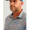 image:imageHUK Mens Pursuit Pattern Performance Short Sleeve Polo ShirtGrey