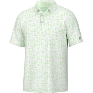 image:imageHUK Mens Pursuit Pattern Performance Short Sleeve Polo ShirtBatiki  White