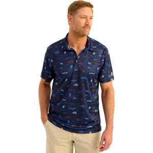 image:imageHUK Mens Pursuit Pattern Performance Short Sleeve Polo ShirtBlue