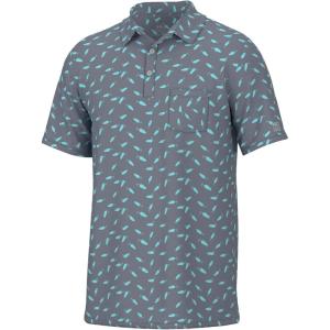 image:imageHUK Mens Pursuit Pattern Performance Short Sleeve Polo ShirtLure Splash  Night Owl