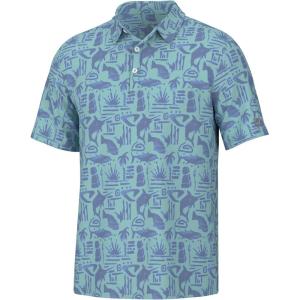 image:imageHUK Mens Pursuit Pattern Performance Short Sleeve Polo ShirtPursuit Tiki  Marine Blue