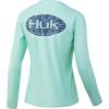image:imageHUK Womens Pursuit Pattern Long Sleeve Shirt Fishing Shirt for WomenScaled Logo  Beach Glass