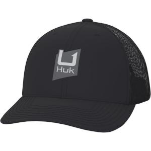 image:imageHUK Mens Mesh Trucker Snapback Hat  AntiGlare Fishing HatBlack