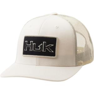 image:imageHUK Mens Mesh Trucker Snapback Hat  AntiGlare Fishing HatBold Patch  Khaki