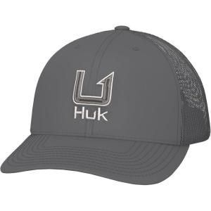 image:imageHUK Mens Mesh Trucker Snapback Hat  AntiGlare Fishing HatFilled Barb  Volcanic Ash