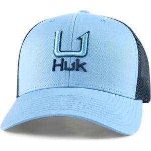 image:imageHUK Mens Mesh Trucker Snapback Hat  AntiGlare Fishing HatFilled Barb U  Marolina Blue