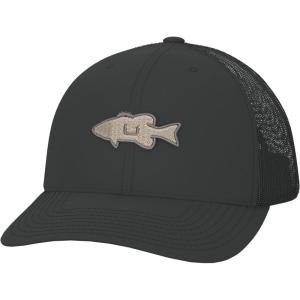 image:imageHUK Mens Mesh Trucker Snapback Hat  AntiGlare Fishing HatHuk Bass Logo  Black