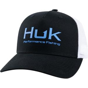image:imageHUK Mens Mesh Trucker Snapback Hat  AntiGlare Fishing HatHuk Performance Fishing  Black