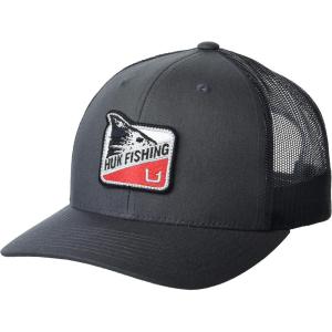 image:imageHUK Mens Mesh Trucker Snapback Hat  AntiGlare Fishing HatRedfin  Volcanic Ash