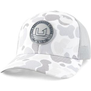 image:imageHUK Mens Mesh Trucker Snapback Hat  AntiGlare Fishing HatWhite