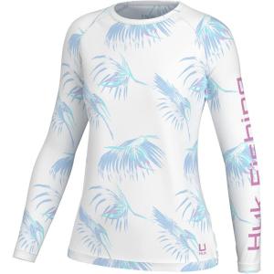 image:imageHUK Womens Pursuit Pattern Long Sleeve Shirt Fishing Shirt for WomenBoca Palm  White