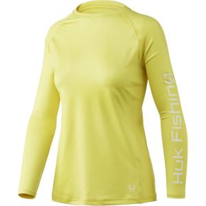 image:imageHUK Womens Pursuit Pattern Long Sleeve Shirt Fishing Shirt for WomenCitrus Yellow