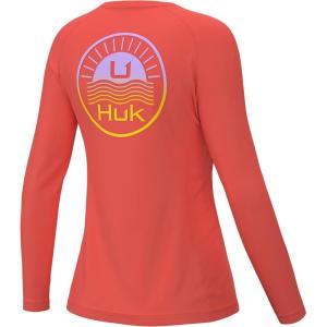 image:imageHUK Womens Pursuit Pattern Long Sleeve Shirt Fishing Shirt for WomenSunwaves  Hot Coral