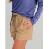 image:imageHUK Womens Cruiser Shorts Stretch Cotton Ripstop Elastic Waistband with Drawcord Zipper Front Fly 3 InseamMarl