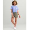 image:imageHUK Womens Cruiser Shorts Stretch Cotton Ripstop Elastic Waistband with Drawcord Zipper Front Fly 3 InseamMoss