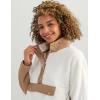 image:imageHUK Womens Plush Fleece 12 Zip Pullover Cozy Sherpa Fleece With Front Dropin Pocket and Quilted DetailsEgret